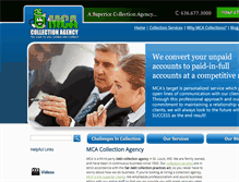 Tablet Screenshot of mcacollectionagency.com
